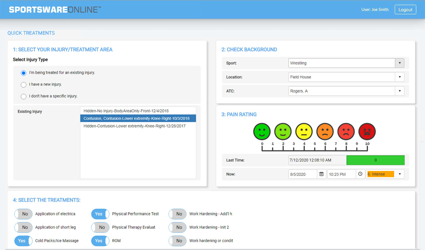 Quick Treatments screen grab