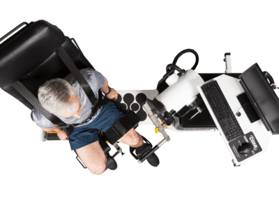 humac norm isokinetic dynamometer, top down view.