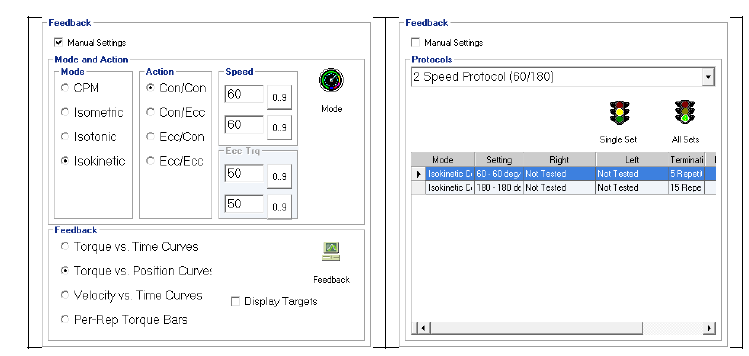 athlete performing isokinetic exercise on machine